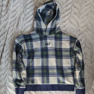 GAP Boys Plaid Hoodie in Blue and Green